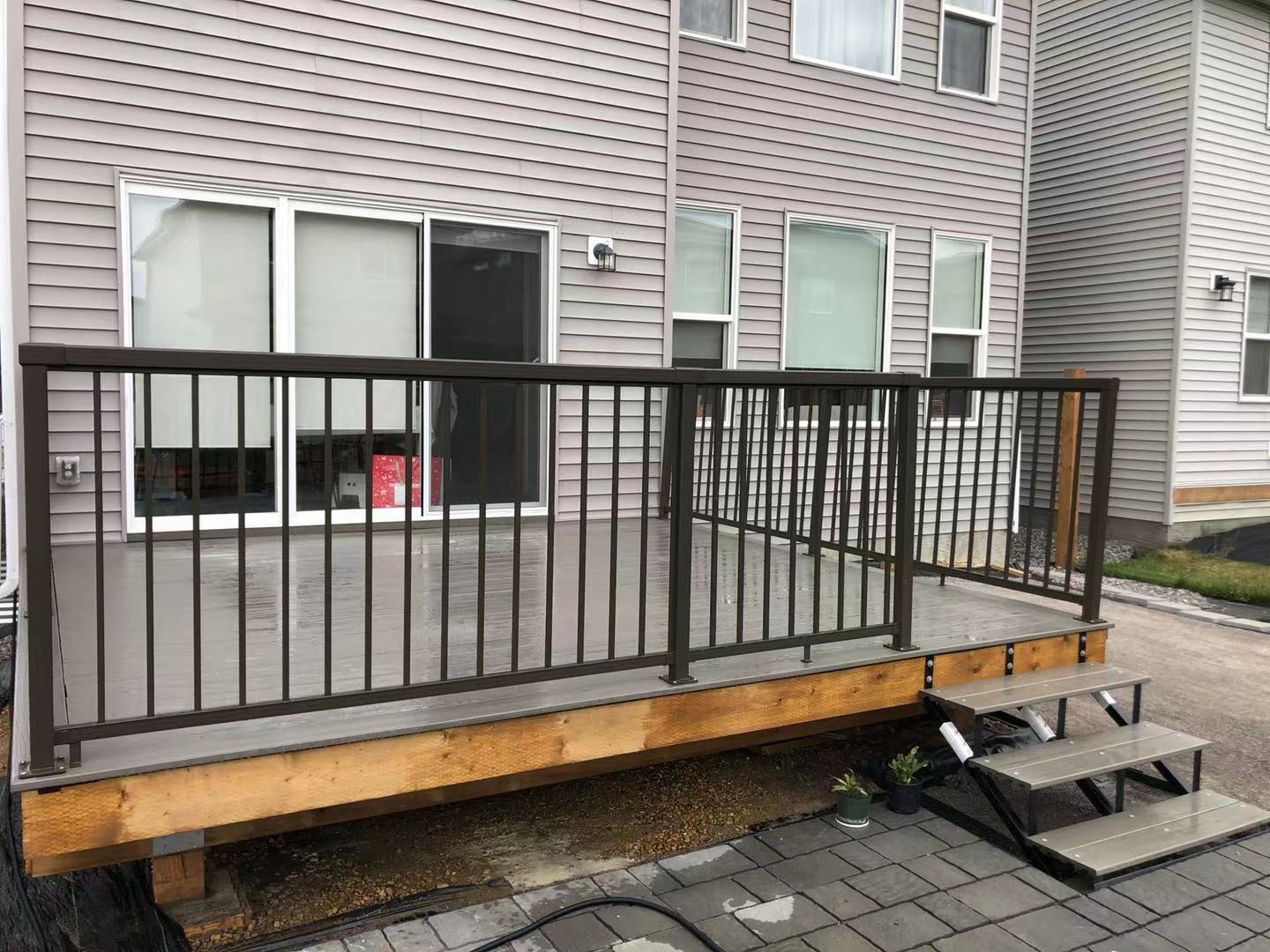 a newly constructed wood fence in the backyard
